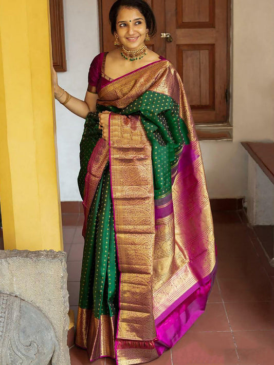 Anjaneya Sarees Woven Design Zari Banarasi Saree