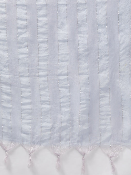 Yufta Women Blue Printed Pure Cotton Kurta with Trousers & With Dupatta