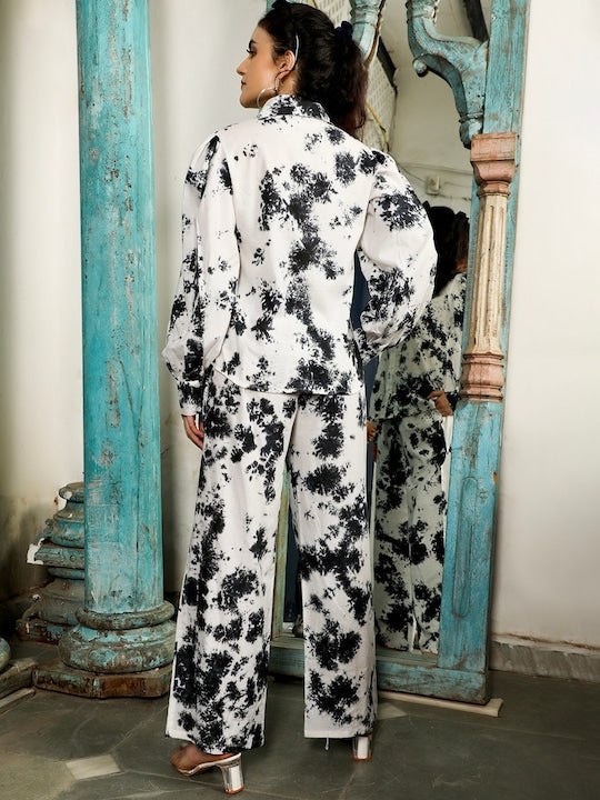 AKS Couture Printed Pure Cotton Shirt With Trousers Co-Ords