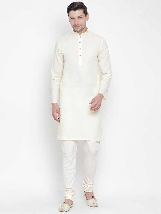 Vastramay Men Mandarin Collar Cotton Kurta