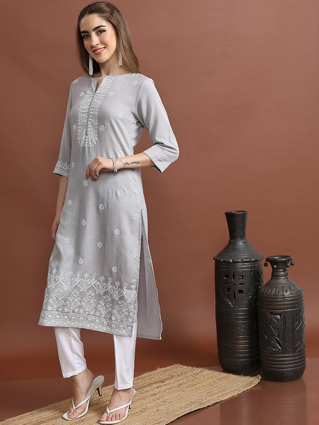Vishudh Ethnic Motifs Printed Straight Kurta