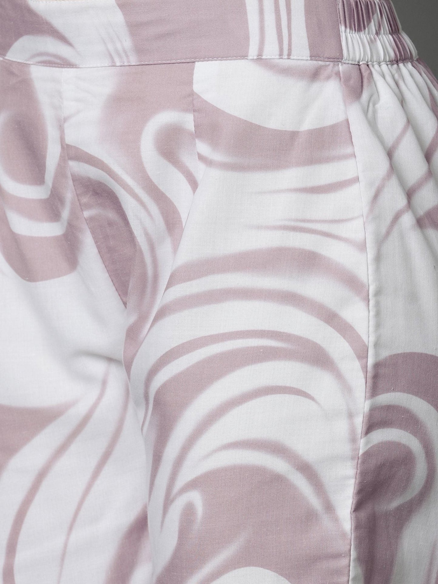 Heeposh Beautiful Marbel Print Kurta with Detailing & Printed Chanderi Dupatta (Set of 3)