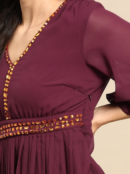 All about you Accordion Pleated Sequinned A-Line Midi Dress