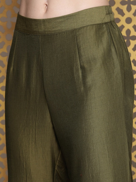 House of Pataudi Ethnic Motifs Printed Regular Jashn Kurta with Sharara