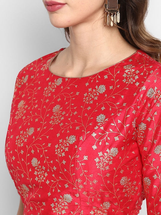 Janasya Women Floral Print Ready To Wear Flared Lehenga Choli with Dupatta