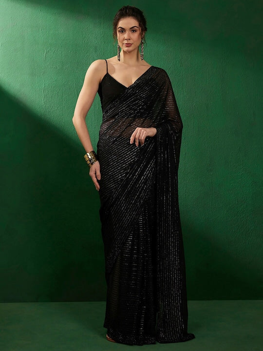 Sangria Embellished Party Wear Saree