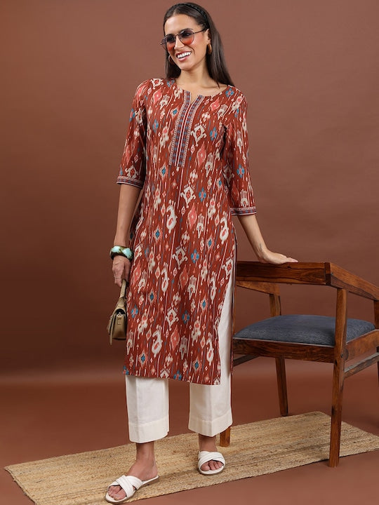 Vishudh Ethnic Printed Straight Kurta