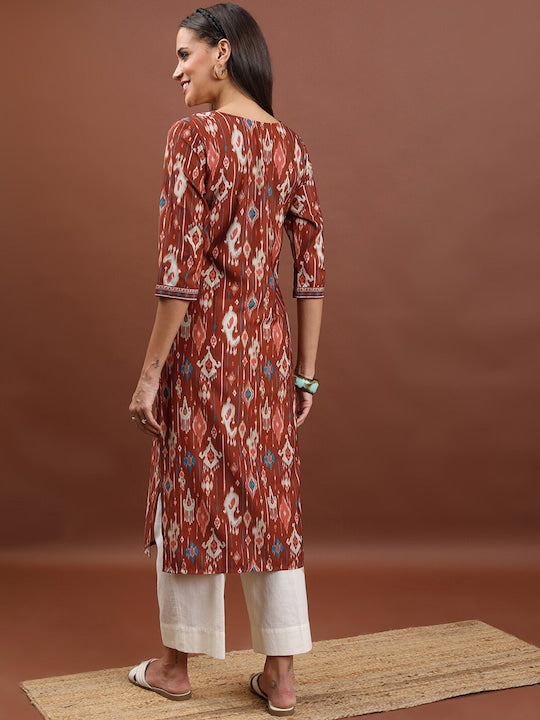 Vishudh Ethnic Printed Straight Kurta