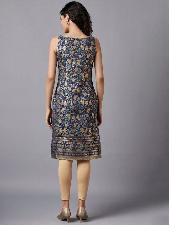 Aurelia Women Blue Floral Printed Kurta