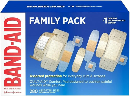 Band-Aid Brand y k, Sheer & Clear Flexible Sterile Bandages for First Aid Wound Care of Minor Cuts, Scrapes & Burns, Assorted Sizes, 280 ct