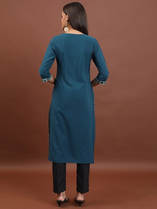 Vishudh Ethnic Motifs Printed Round Neck Kurta