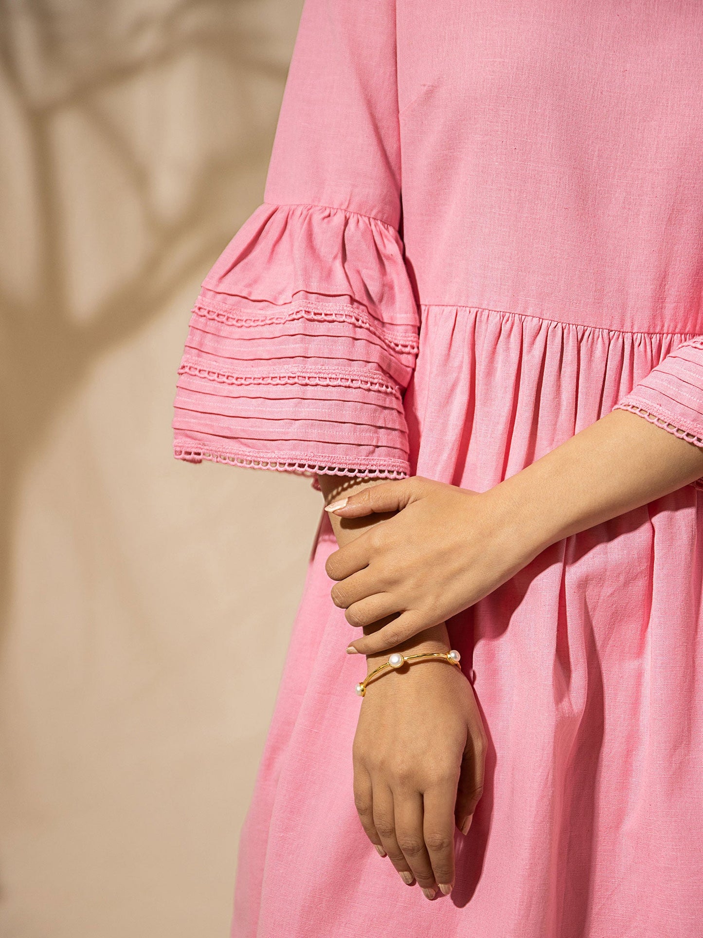 Likha Pink Fit and Flare Kurta LIKKUR54