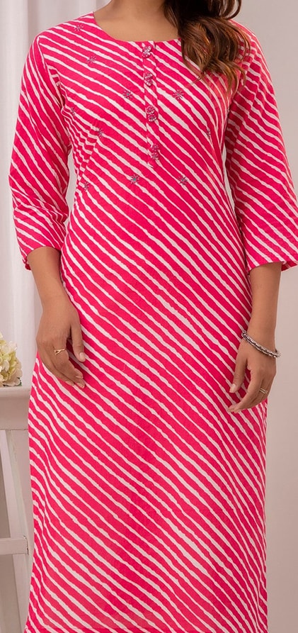 Readiprint Fashions Leheriya Printed Cotton Straight Kurta