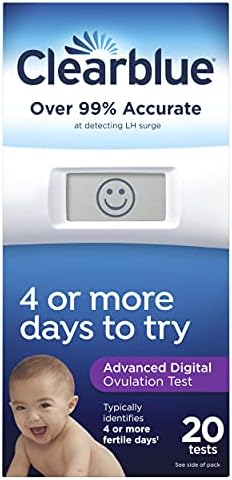 Clearblue Advanced Digital Ovulation Test, Predictor Kit, featuring Advanced Ovulation Tests with digital results, 20 ovulation tests
