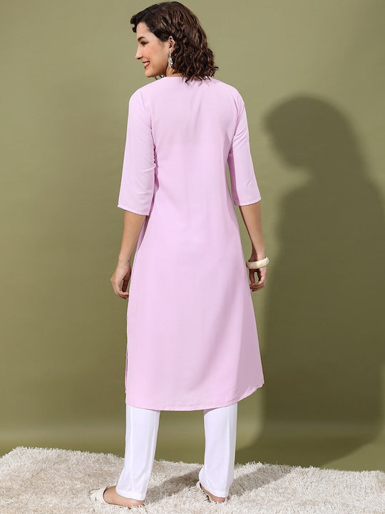 Vishudh Floral Embroidered Thread Work Kurta