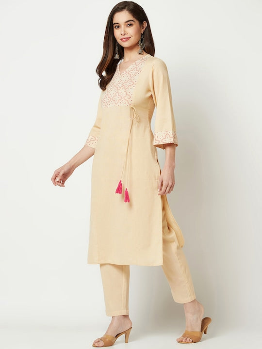 IMARA Bandhani Printed Regular Kurta with Trousers