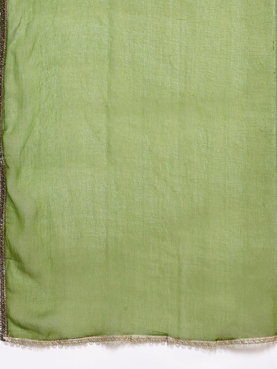 House of Pataudi Women Woven Design Regular Jashn Kurta With Trousers & Dupatta