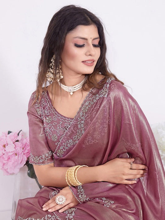 Saree mall Beads & Stones Organza Saree