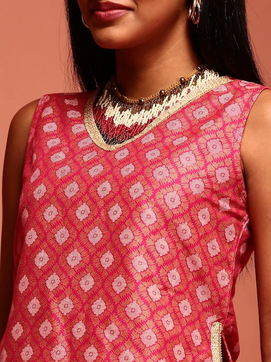 IMARA Printed Beads and Stones Ready to Wear Lehenga & Blouse With Dupatta