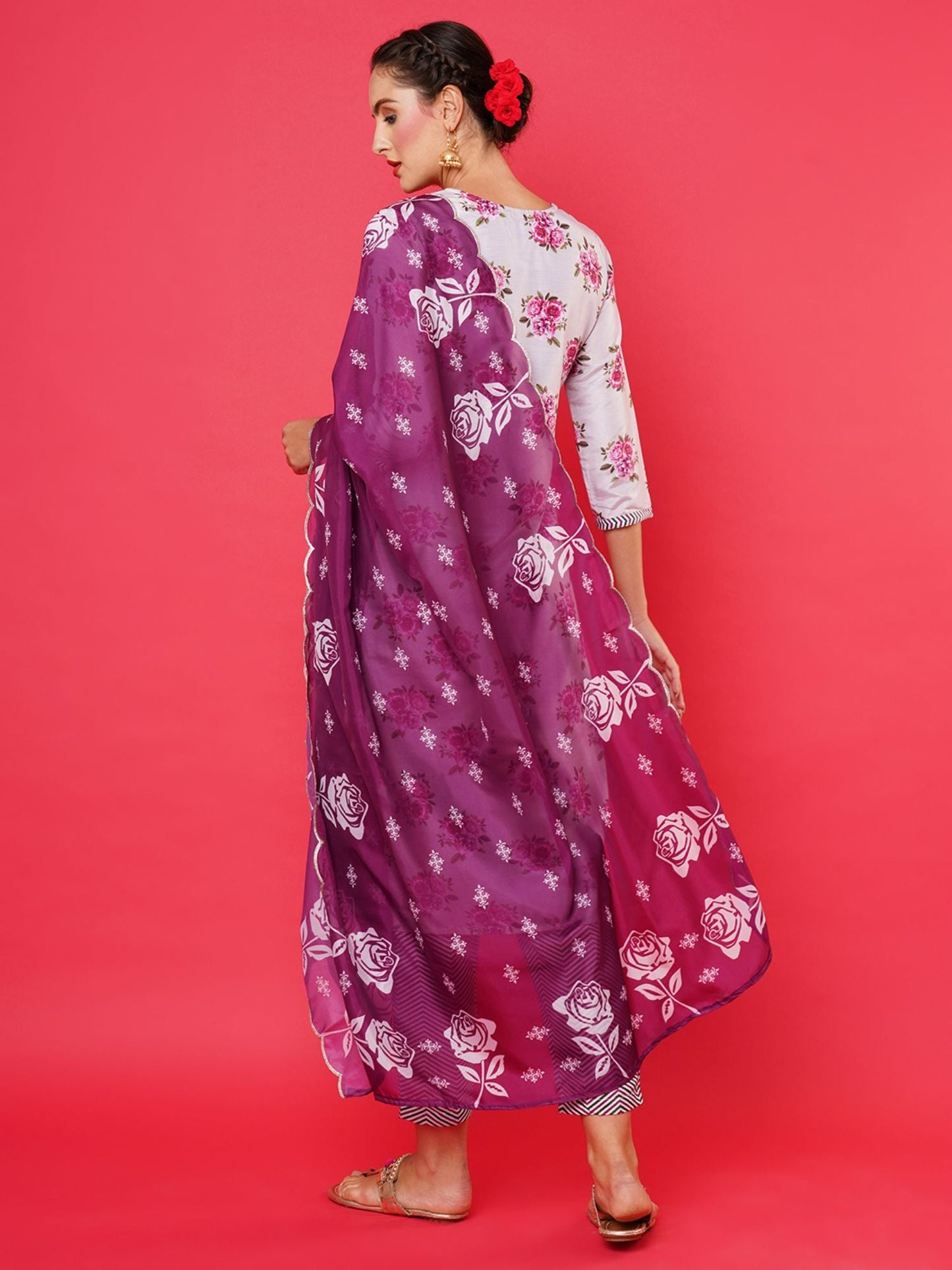 Heeposh Women Floral Printed Kurta with Dupatta (Set of 3)