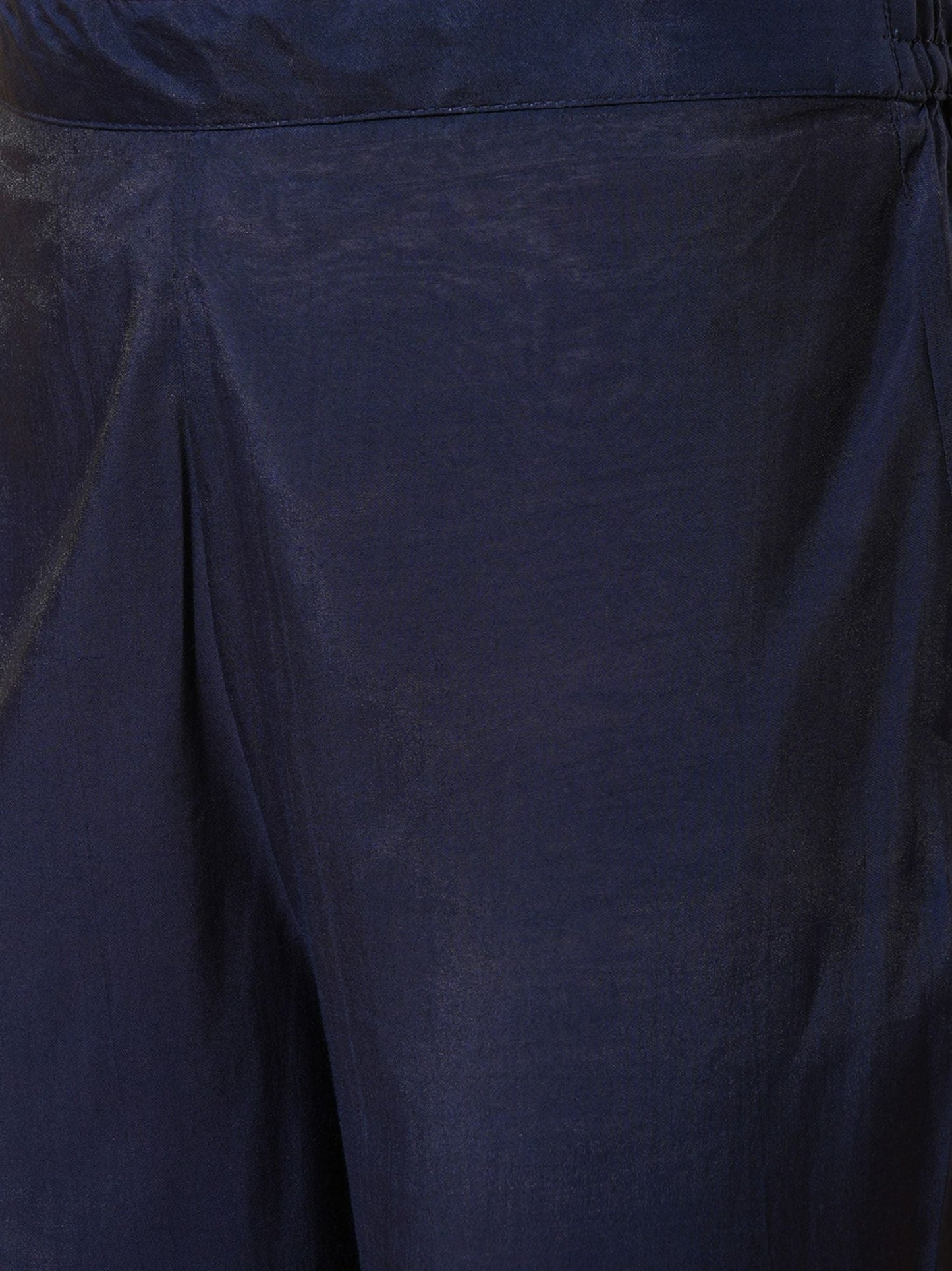 Heeposh Women Navy Blue Floral Embroidered Kurta with Dupatta (Set of 3)