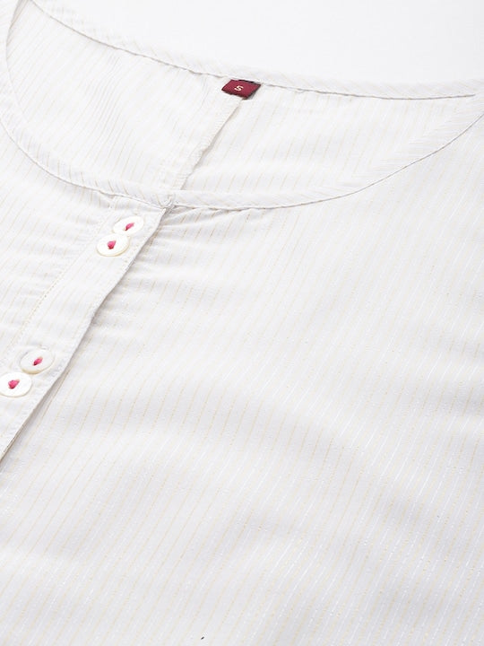 Sangria Striped Zari Kurta with Trousers with Shrug