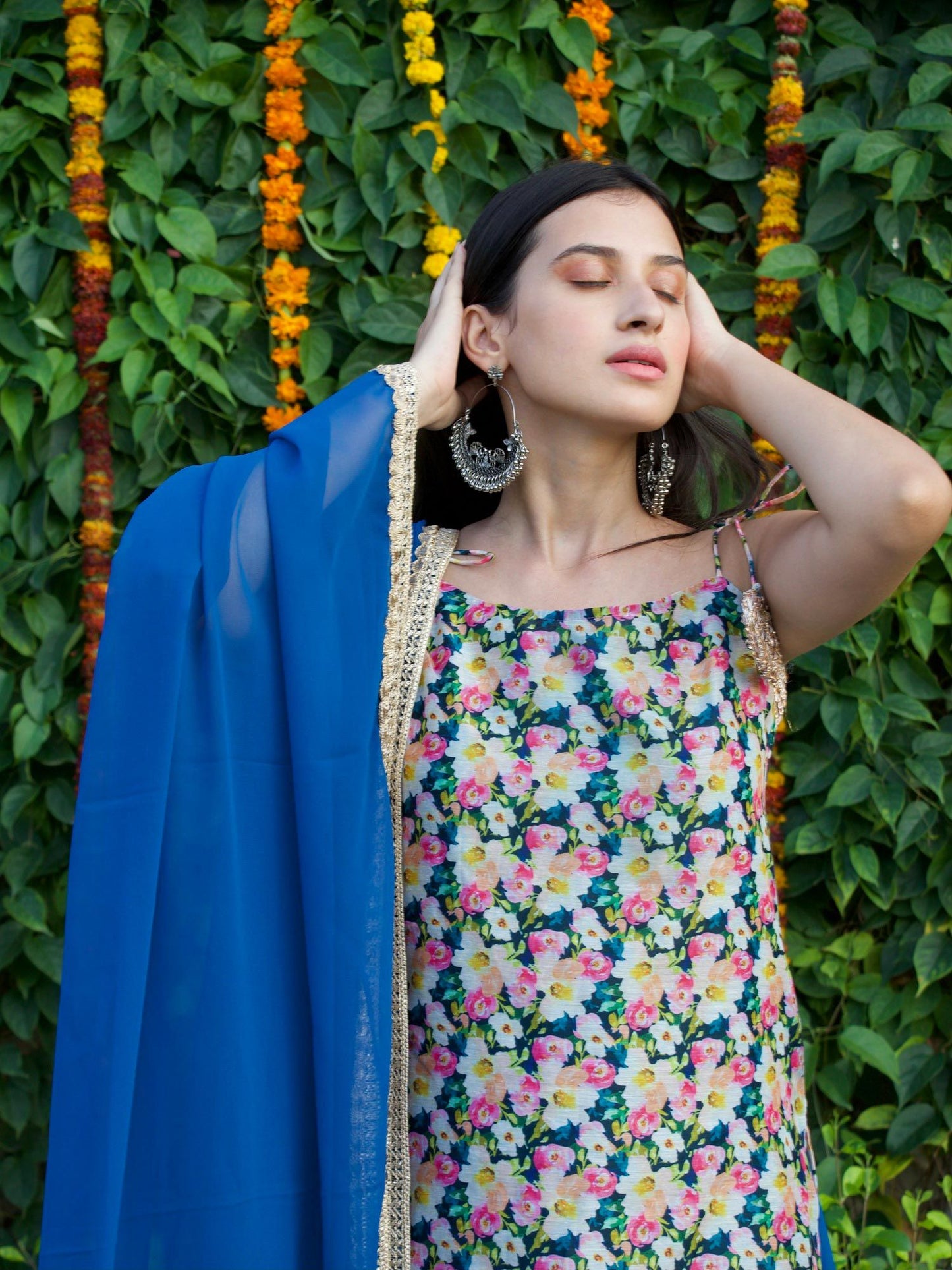 ONEWE INDIA Resham Sharara (Set of 3)