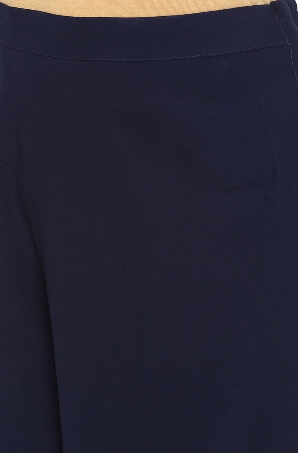 Janasya Women's Poly Crepe Crop Top with Palazzo and Dupatta