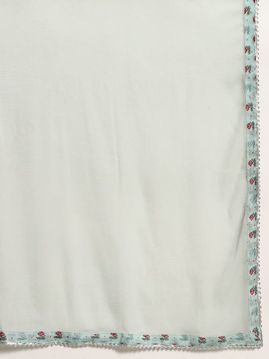 All about you Ethnic Motifs Embroidered Gotta Patti Chanderi Silk Kurta With Sharara