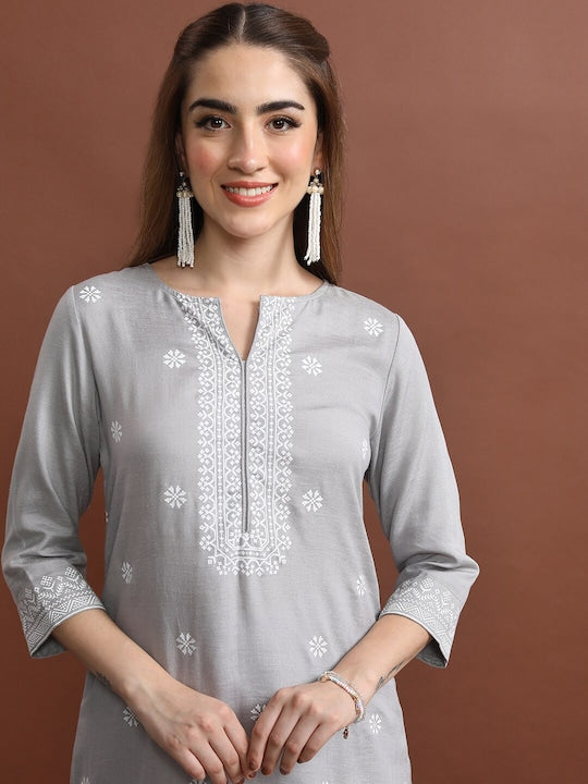 Vishudh Ethnic Motifs Printed Straight Kurta