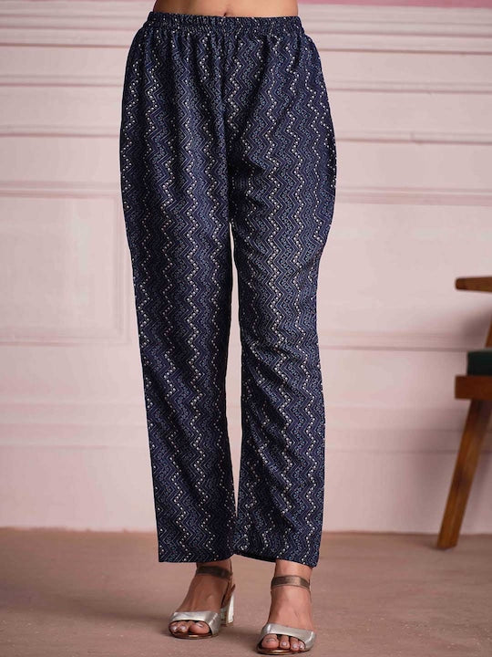 Sangria Floral Printed Staright Kurta With Trousers & Dupatta