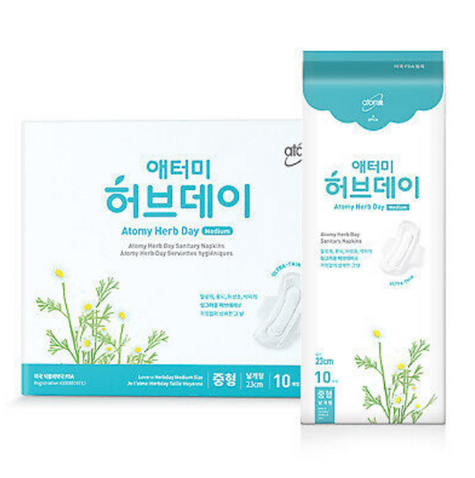Atomy Herbday Sanitary Pad Panty Liner Fresh Feeling Medium Size 23 cm 40pc NEW