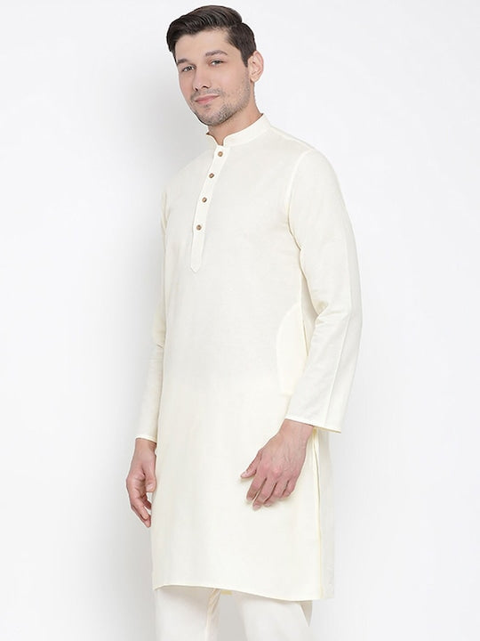 Vastramay Men Mandarin Collar Cotton Kurta