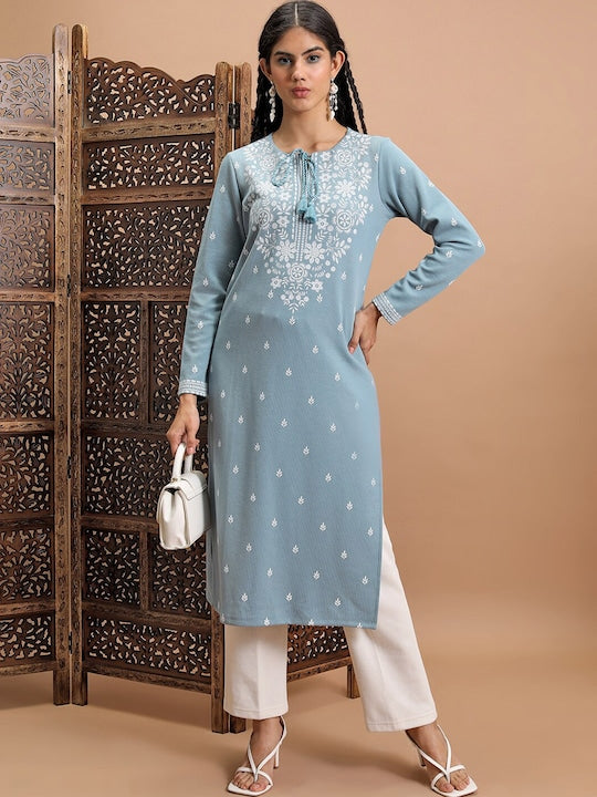 Vishudh Ethnic Motifs Printed Straight Kurta