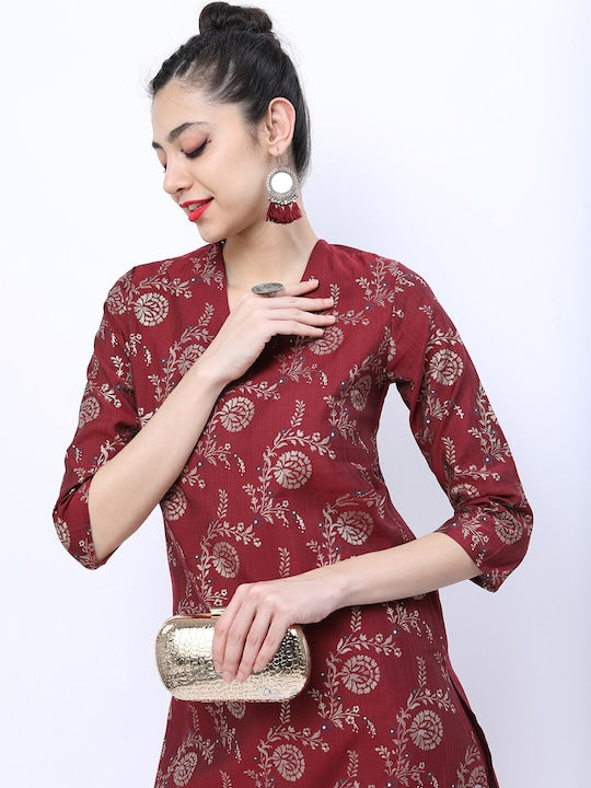 Vishudh Women Floral Printed Kurta with Trousers