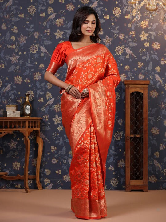 House of Pataudi Woven Design Pure Silk Saree
