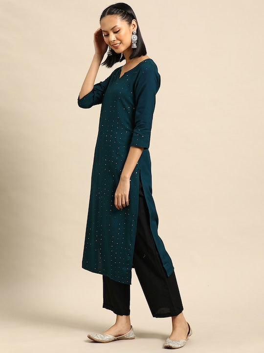 Sangria Embroidered Sequinned Kurta