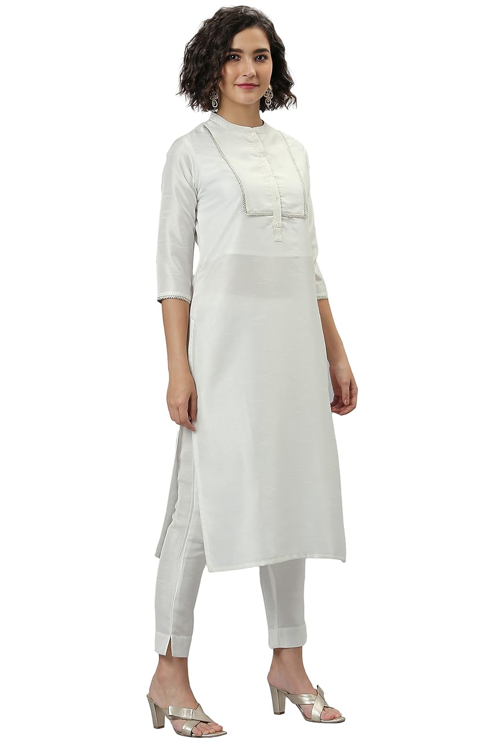 Janasya Women's Poly Silk Kurta With Pant And Dupatta