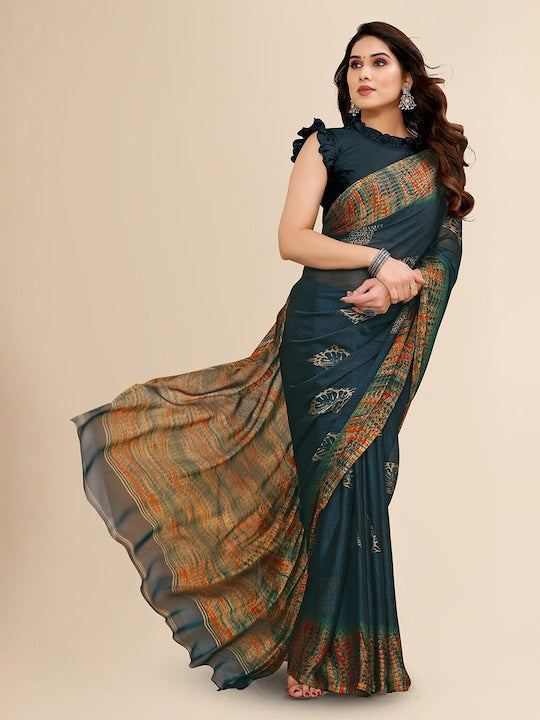 Fabmora Abstract Printed Saree