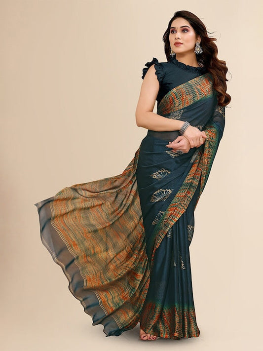 Fabmora Abstract Printed Saree