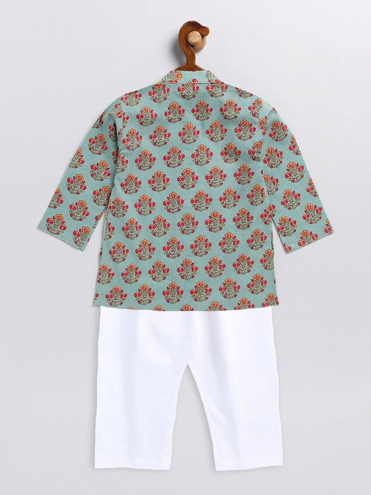 Vastramay Sishu Boys Floral Printed Kurta with Pyjamas