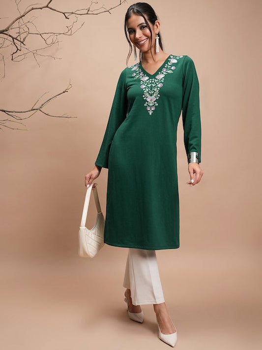 Vishudh Winter Embroidered Kurta