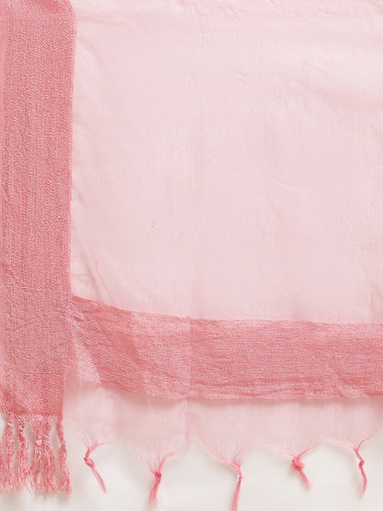 Varanga Women Sea Green Woven Design Kurta with Trousers & With Dupatta