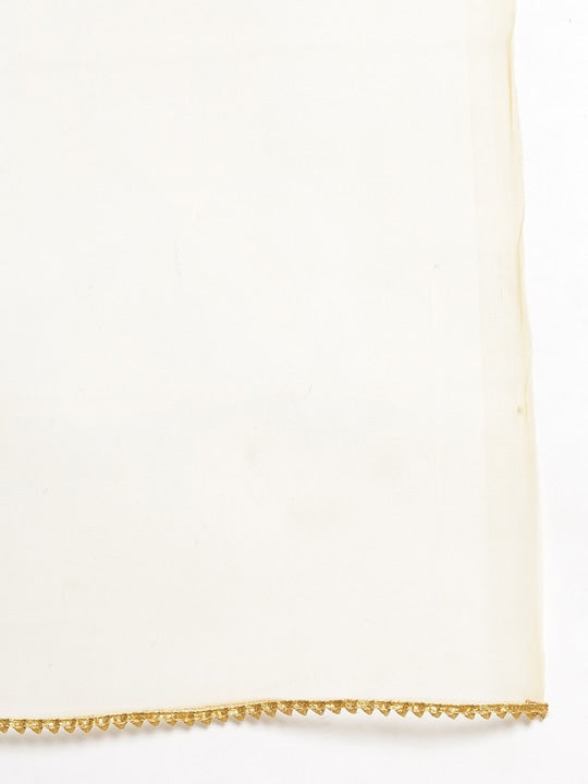 IMARA Floral Embroidered Thread Work Kurta with Trousers & With Dupatta