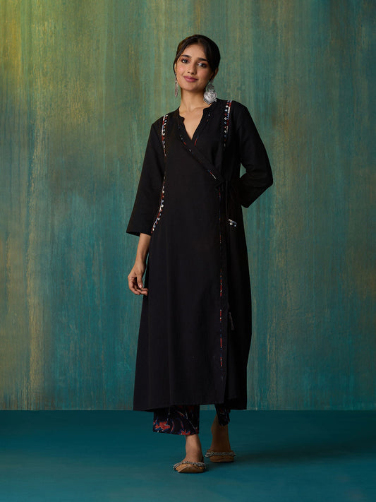 Likha Black Indigo Saga Hand block print Kurta & Pant (Set of 2)