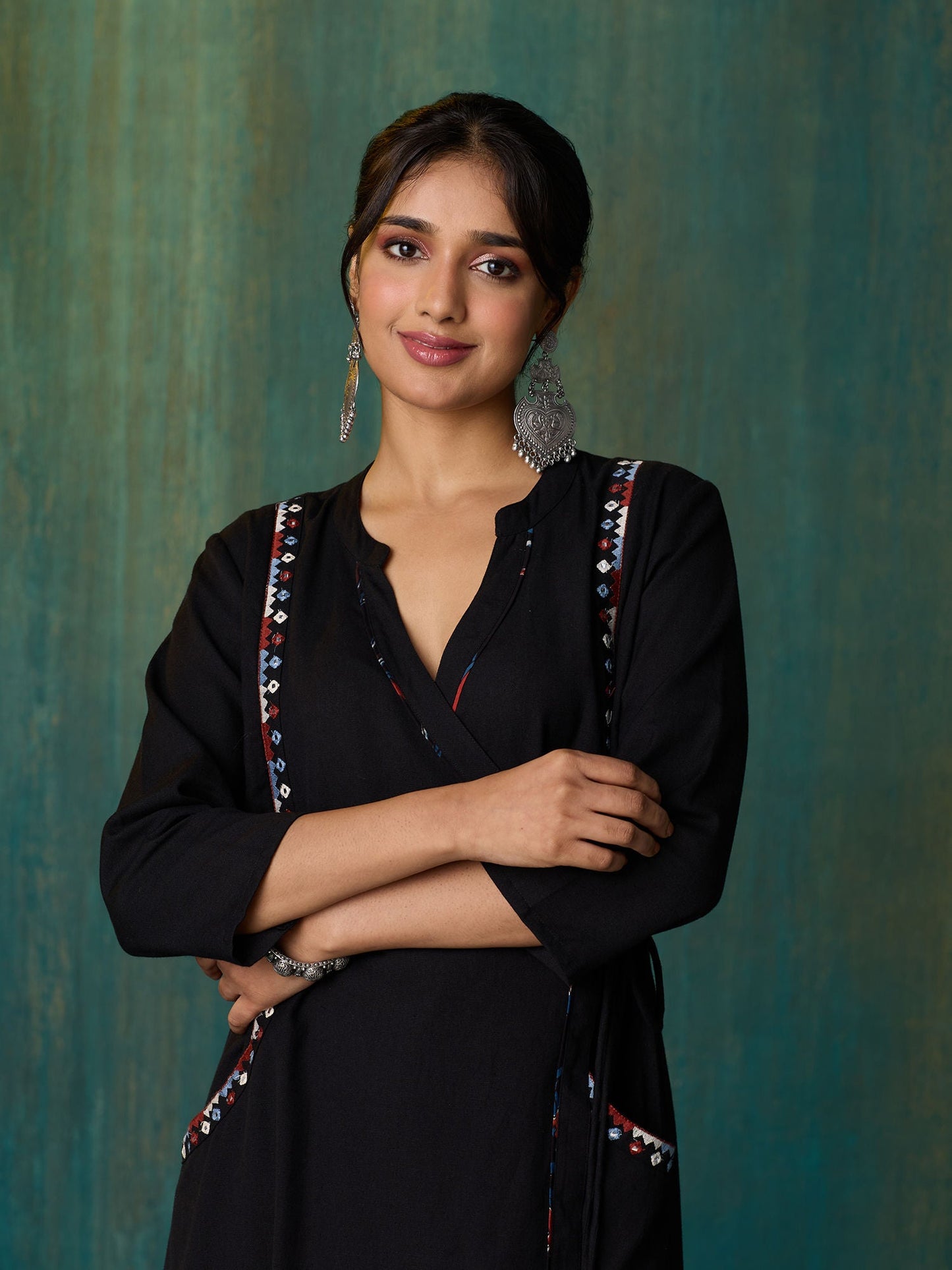 Likha Black Indigo Saga Hand block print Kurta & Pant (Set of 2)