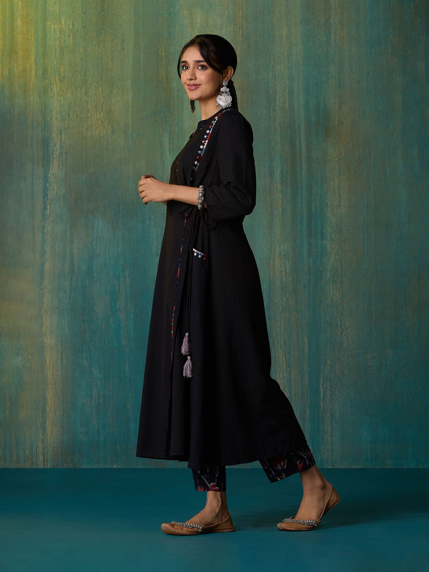 Likha Black Indigo Saga Hand block print Kurta & Pant (Set of 2)