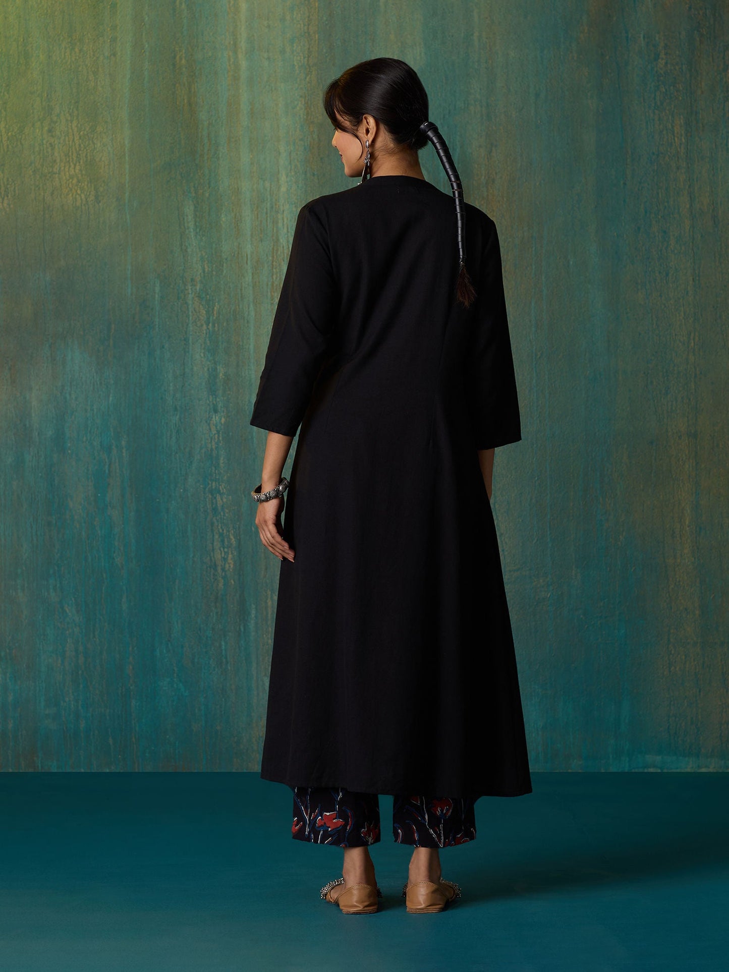 Likha Black Indigo Saga Hand block print Kurta & Pant (Set of 2)