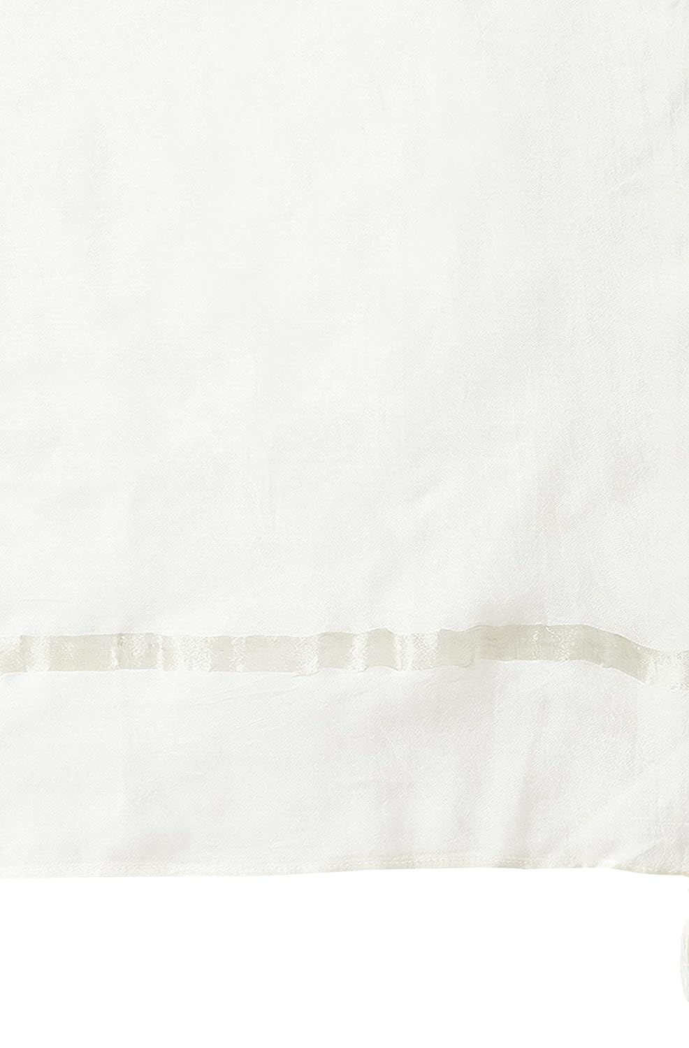 Janasya Women's Off- White and Silver Poly Silk Kurta With Palazzo and Dupatta