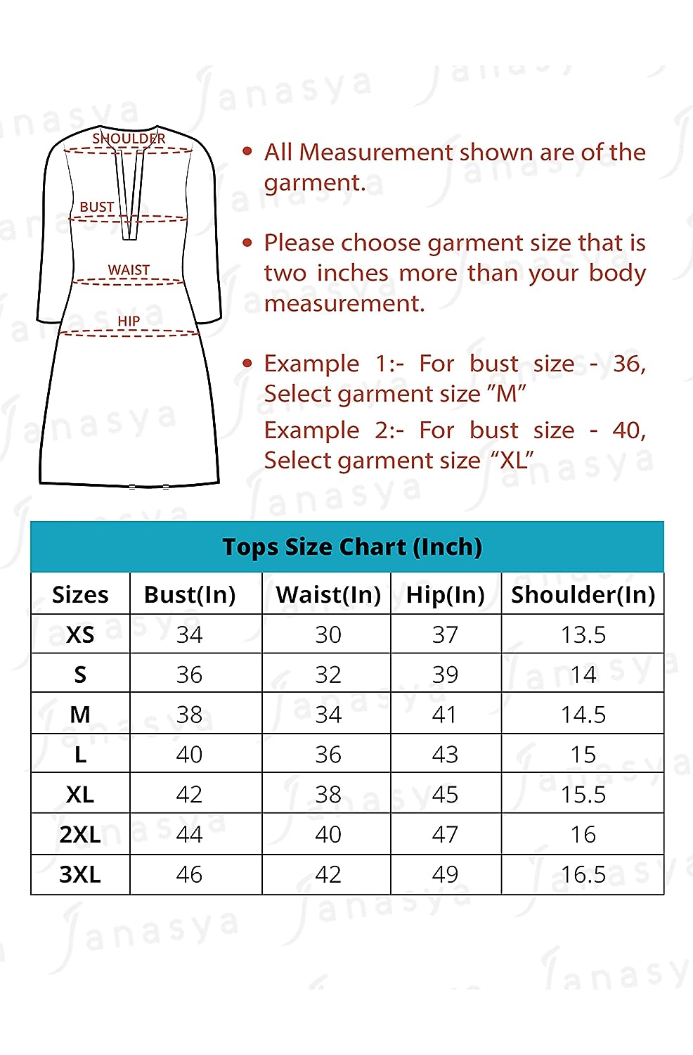 Janasya Women's Aqua Blue Cotton Block Print A-Line Top